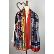 Foulard sangles multicolore en soie