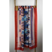 Foulard sangles multicolore en soie