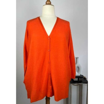 Gilet droit fines mailles - orange