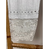 Legging court dentelle blanc grande taille