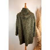 Manteau à capuche laine bouclette grande taille
