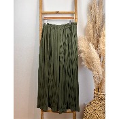 Pantalon large palazzo uni plissé grande taille