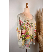 Pull lurex manches courtes flamants roses grande taille