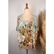 Pull lurex manches courtes girafe grande taille