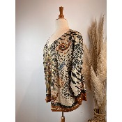 Pull lurex manches longues mandala arbre de vie Grande Taille
