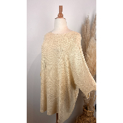 Pull uni coton col rond grande taille 