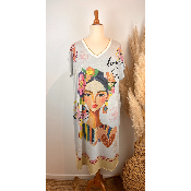 Robe longue lurex visage grande taille