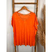 T-shirt col lurex brillant grande taille