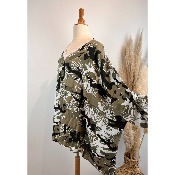 Tunique bohème camouflage col crochet oversize 56-60