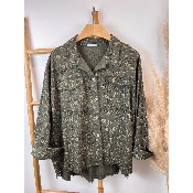Veste léopard broderie anglaise effilochée grande taille