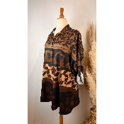 Chemise imprimé feuilles coeur grande taille 56/58