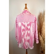Chemise rayée à patchs grande taille