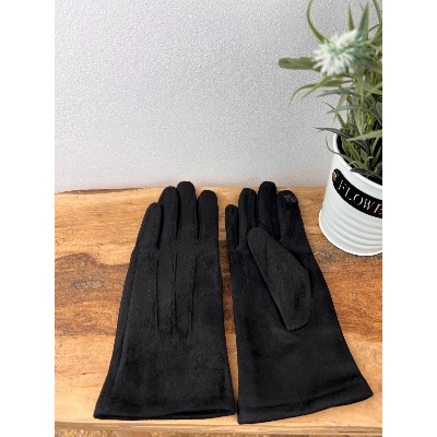Gants suedine unis noir