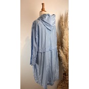 Imperméable coupe-vent à capuche mi-long grande taille