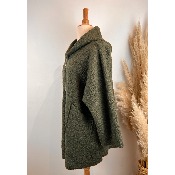 Manteau à capuche laine bouclette grande taille