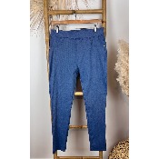 Pantalon jegging bleu jean coton grande taille