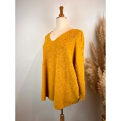 Pull col V uni grande taille