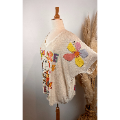 Pull lurex manches courtes Snoopy grande taille