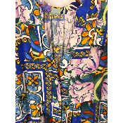 Robe imprimée faïence bleue