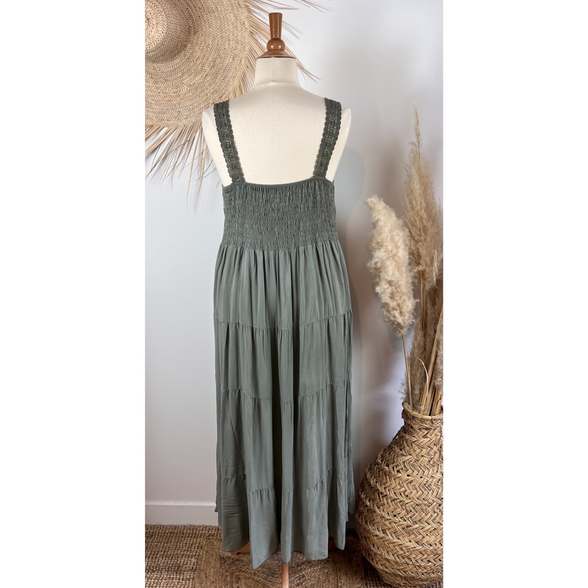 Robe Longue Bretelles Crochet & Dentelle Bohème Grande Taille