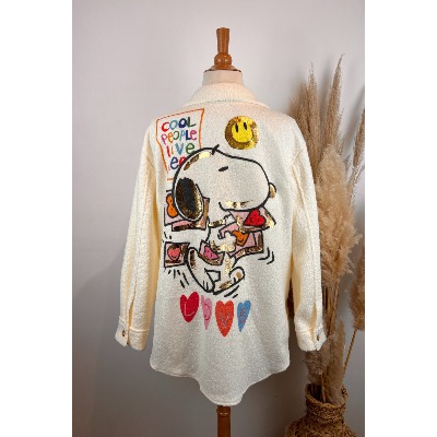 Veste sherpa imprimée Snoopy grande taille