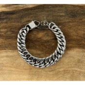 Bracelet grosse maille gourmette 23 - 24 cm en acier