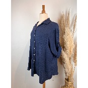 Chemise manches courtes gaze de coton unie grande taille 44 /50