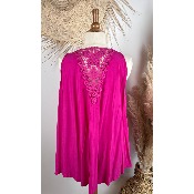 Dbardeur tunique papillon dos crochet bohme grande taille