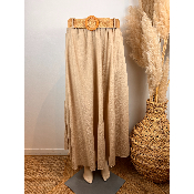 Jupe longue unie fluide avec ceinture grande taille
