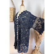 Kimono mi-long dentelle bohème grande taille