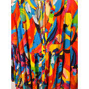 Robe longue imprimée multicolore