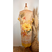 Robe longue lurex visage papillons grande taille