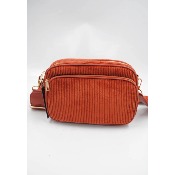 Sac reporter en velours - bandoulière grande longueur
