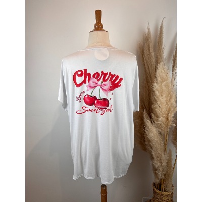 T-shirt coton cerises "Cherry" grande taille