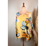 Tunique oversize imprimée soie & viscose grande taille