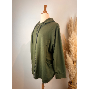 Veste sweat coton unie capuche grande taille