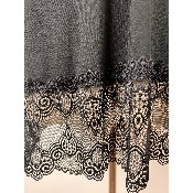 Top "rouleaux" dentelle manches longues 48-52/54