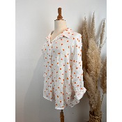 Chemise cœurs en gaze de coton grande taille 46/48