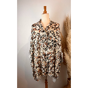 Chemise coton tencel imprimé marbré grande taille 