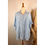 Chemise gaze de coton unie grande taille 
