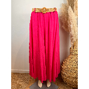 Jupe longue unie fluide avec ceinture grande taille