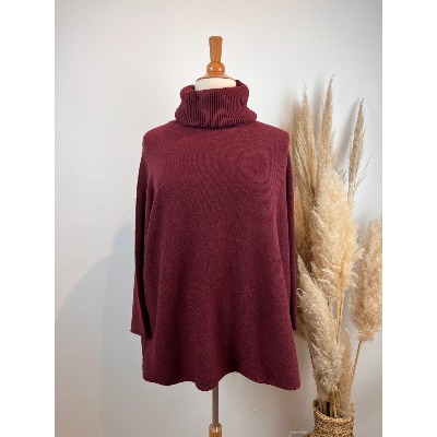 Pull col roulé uni grande taille