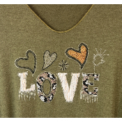 Pull laine "Love" strass grande taille