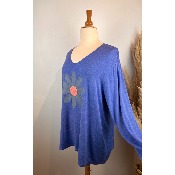 Pull fleur marguerite grande taille