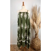 Robe longue bretelles imprimé graphique grande taille