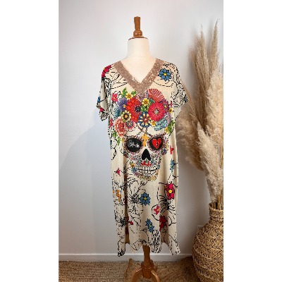 Robe lurex calavera tête de mort grande taille