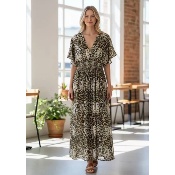 Robe longue magique léopard grande taille 38/40 au 50/52