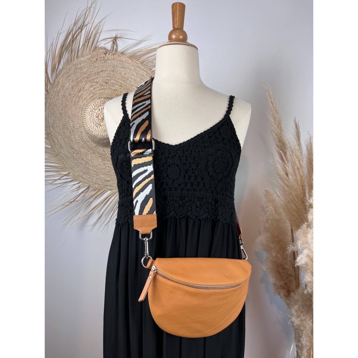 Sac Banane Cuir Grain?� Bandouli?�re Crossbody Grande Taille