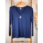 Pull étoile col V 