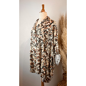 Chemise coton tencel imprimé marbré grande taille 